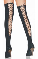 Seven Til Midnight: Overknees mit Schnürung, schwarz
